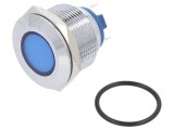 Lampă LED plată albastră 12V 12VAC &Oslash;22mm NINIGI