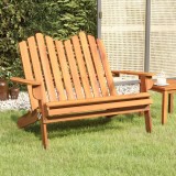 Banca de gradina Adirondack cu perne 126 cm, lemn masiv acacia