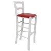 Scaun Paesana bar - cadru alb - imitatie piele rosu - 21900