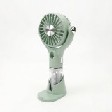 Ventilator portabil de m&acirc;nă, re&icirc;ncărcabil prin USB, funcție de pulverizare a apei, oscilant, cu suport de masa