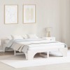 VidaXL Cadru de pat Alb 140 x 200 cm Lemn masiv de pin 872945