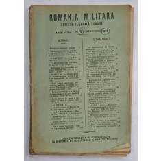ROMANIA MILITARA , REVISTA GENERALA LUNARA , NR. 2 , FEBRUARIE , 1926