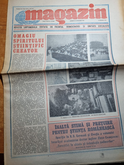 magazin 10 ianuarie 1987-articolul eminescu si stiinta