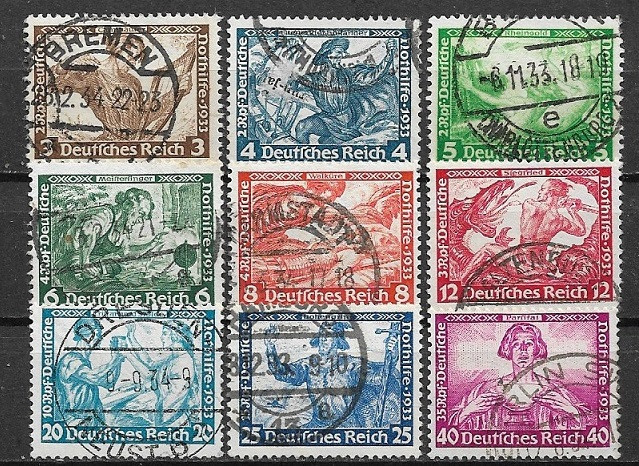 C1410 - Germania Reich 1933 - Wagner 9v.stampilat,serie completa