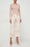 Weekend Max Mara pantaloni femei, culoarea bej 2415130000000