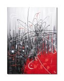 Cumpara ieftin Tablou gigant abstract pictat manual, Fantezie in abstract 2, 120x90cm ulei pe panza in relief efect 3D, gata de agatat pe perete
