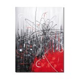 Tablou gigant abstract pictat manual, Fantezie in abstract 2, 120x90cm ulei pe panza in relief efect 3D, gata de agatat pe perete