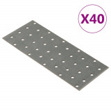 VidaXL Plăci perforate, 40 buc., 2 mm, 200x80 mm, oțel galvanizat