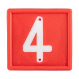 Cifre marcaj animale Kerbl, numar 4, set 10 buc, plastic rosu, cifre albe lizibile, pentru curea gat vaci