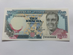 Zambia 10 kwacha 1989-91-UNC foto