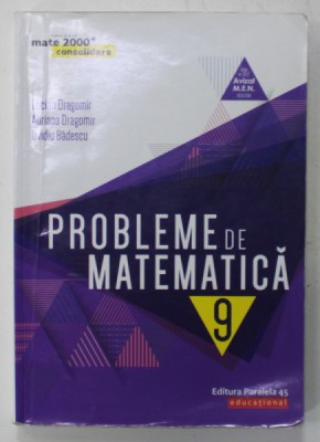 PROBLEME DE MATEMATICA , PENTRU CLASA A -IX- A de LUCIAN DRAGOMIR ...OVIDIU BADESCU , 2019 foto
