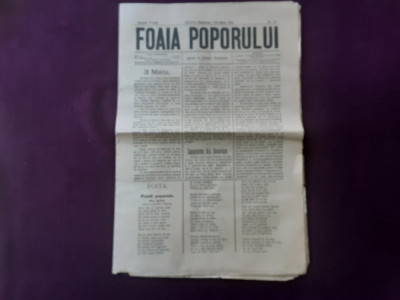 Ziarul Foaia Poporului din Sibiu Nr.19 - 7/ 20 mai 1900 foto