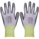 Cumpara ieftin Mănuși de protecție PU albe și gri mărimea 10/XL, 24 perechi