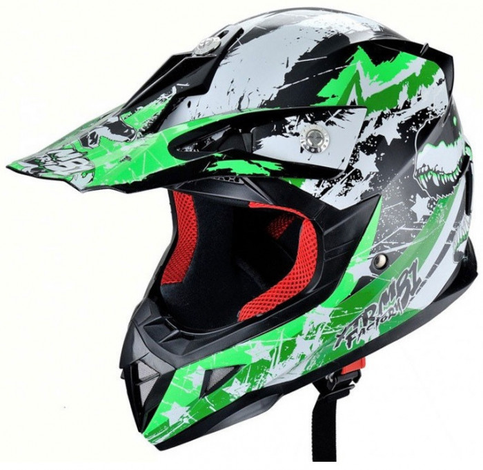 Casca Moto Atv Off-Road Integrala Hecht Mozaic Design, Multicolor Marime XL 54915XL