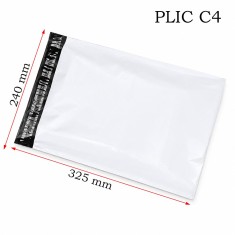 Set 50 plicuri expediere curierat C4, 240x325 mm, ambalaj rezistent documente si produse