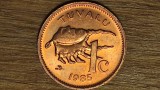 Tuvalu - moneda de colectie exotica - 1 cent 1985 AU/UNC cu luciu de batere - Elisabeta II - Commonwealth britanic - senzationala !
