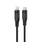 Cablu Acefast MFI USB Tip C - Lightning 1,2 M, 30 W, 3 A Negru (C3-01 Negru) C3-01-C-L BLACK
