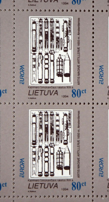 Lithuania 1994 50 x Europa CEPT Discoveries in block Mi.555 MNH CD.001