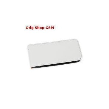 HUSA PIELE IPHONE 5 SLIM FLIP ALB LUCIOS foto