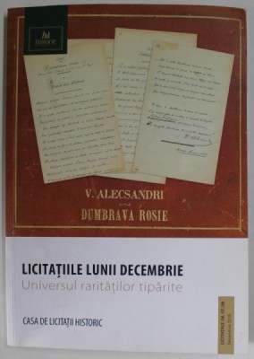 CASA DE LICITATII HISTORIC , LICITATIILE LUNII DECEMBRIE , UNIVERSUL RARITATILOR TIPARITE , 2019 foto