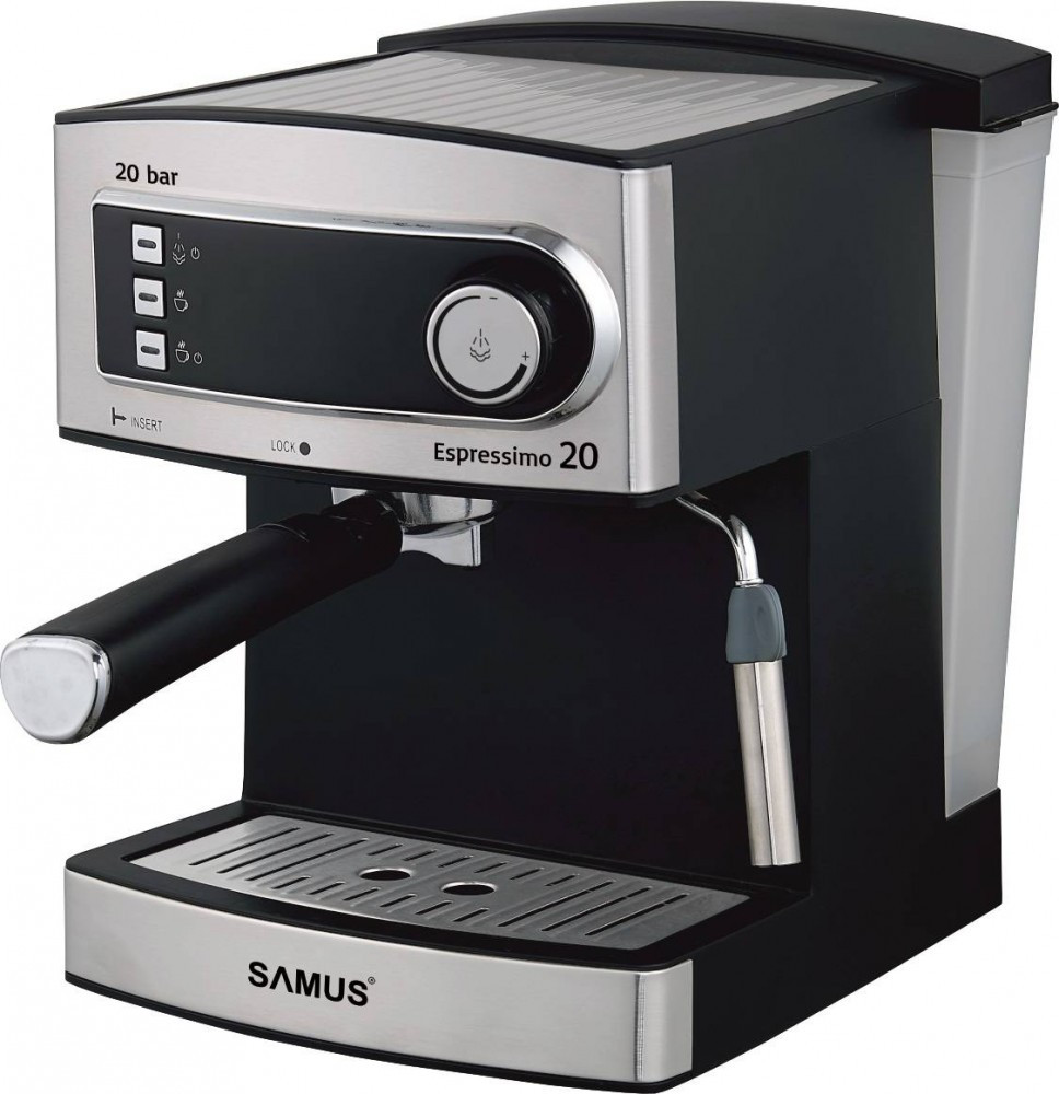 Espressor cafea Samus Espressimo 20 Silver 1.6 litri 20 Bari 850W  Inox/Negru | Okazii.ro