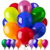 Set 25 baloane din latex, flippy, model party, 4x albastru, 4x verde, 4x rosu, 4x galben, 4x mov, 5x portocaliu, 23 cm, 1.4 g