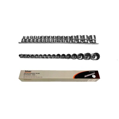Set tubulare, 6 elemente, 1/2&amp;quot; 8-32 mm Silver foto