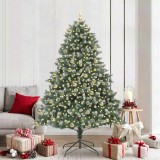 vidaXL Brad de Crăciun artificial cu 300 LED Verde 140 x 140 x 210 cm 3395249