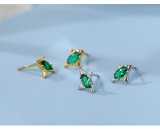Cumpara ieftin Cercei Stud din Argint 925 Placati cu Aur , zEmerald Polaris, , Cu Design Stea E i Cristal Verde Marquise