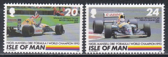 Isle of Man 1992 - Nigel Mansell - Campion Mondial la Formula 1, MNH
