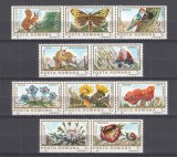 ROMANIA 1983 LP 1084 FLORA SI FAUNA REZERVATII NATURALE EUROPA SERIE MNH
