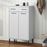 Pantofar cu picioare metalice &bdquo;OSLO&rdquo;, alb, lemn masiv pin