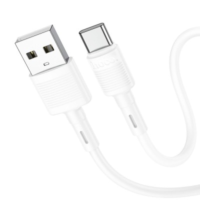 Cablu USB Hoco X83, USB-A la Type-C, 1m, 3A, Alb foto