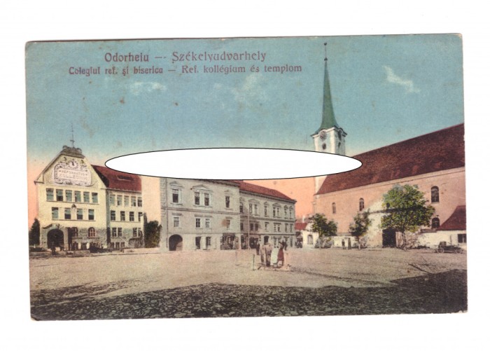 CP Odorheiu Secuiesc - Colegiul reformat si biserica, circulata, animata