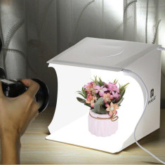 PULUZ photo studio portabil cu dublu led lightbox pt.fotografie de produs 22 cm foto