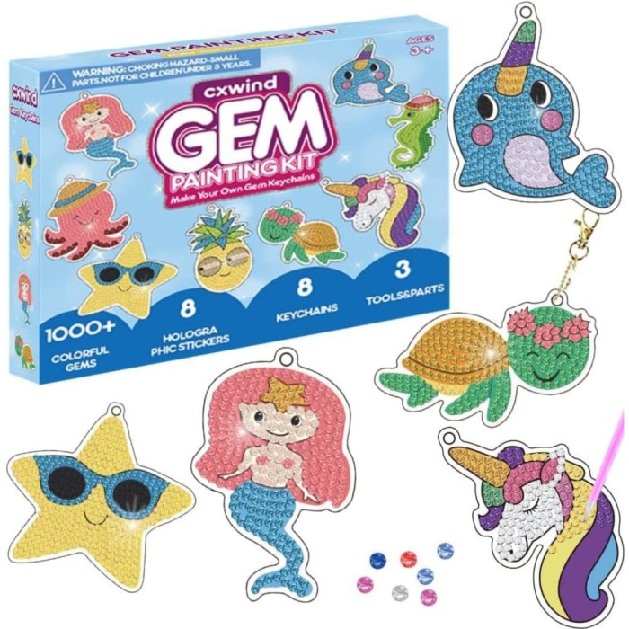 Set creativ pentru fetite pentru decorare brelocuri sau pandante cu pietricele gen diamant multicolor, pentru varsta de peste 6 ani 6 ani Alte persona