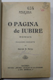 O PAGINA DE IUBIRE , roman de EMILE ZOLA , EDITIE INTERBELICA