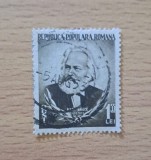 Timbru Romania 1953 Aniversarea Karl Marx 1.55 Lei Negru Stampilat - RO1