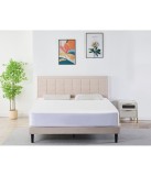 Pat Tapițat Catifea Bej cod 6610 160x200 cm, Somiera +&nbsp;Saltea&nbsp;160x200