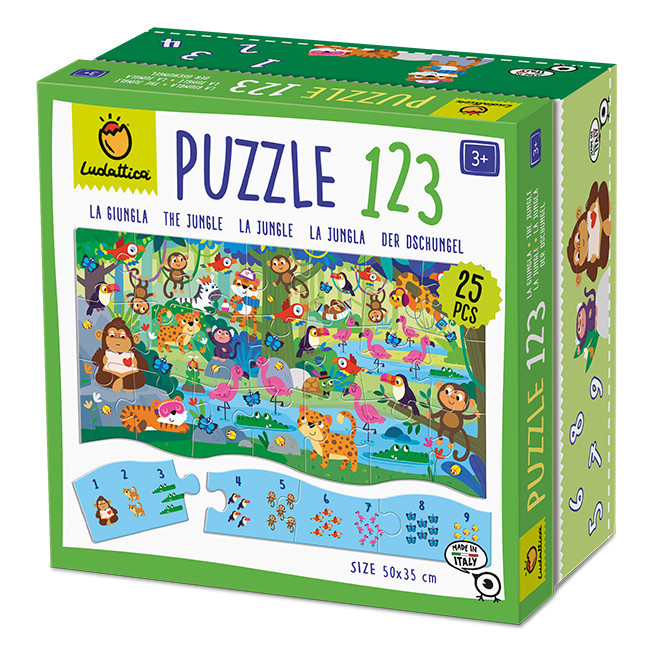 Puzzle 123 - Jungla, Ludattica, 3 ani+