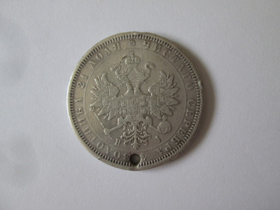 Rara! Rusia 1 Rubla 1877 argint,moneda gaurita cu pretul de catalog=200 Euro foto