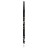 Makeup Revolution Precise Brow Pencil creion spr&acirc;ncene precise cu pensula culoare Brown 0.05 g