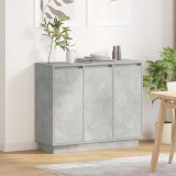 Comoda vidaXL cu LED, gri beton, 90x32x75 cm, din lemn ingineresc