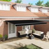 VidaXL Marciză retractabilă automată cu LED Neagră 500x300 cm