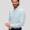Camasa barbati cu maneca lunga, imprimeu in dungi, croiala Tailored fit, Albastru deschis, 40