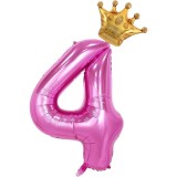 Balon din Folie Metalizata Cyrax, Roz Cifra 4