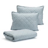 Cumpara ieftin Cuvertura dublu trafic 200x220 Sweet V5 Gri, 2 perne 50x70 cm