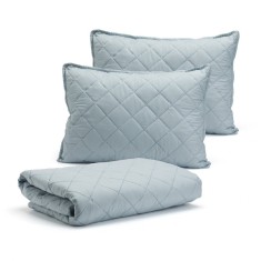 Cuvertura dublu trafic 200x220 Sweet V5 Gri, 2 perne 50x70 cm