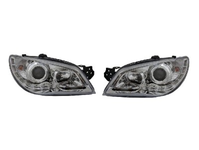 Set faruri tuning SUBARU IMPREZA (GD/GG), 10.2005-09.2007, Taiwan, partea stanga+dreapta, pozitie pe LED;tip bec H1+H1; manual; transparent, argintiu foto