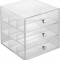 erDesign Clarity - Organizator stivuitor cu 3 sertare pentru ochelari - Clear -